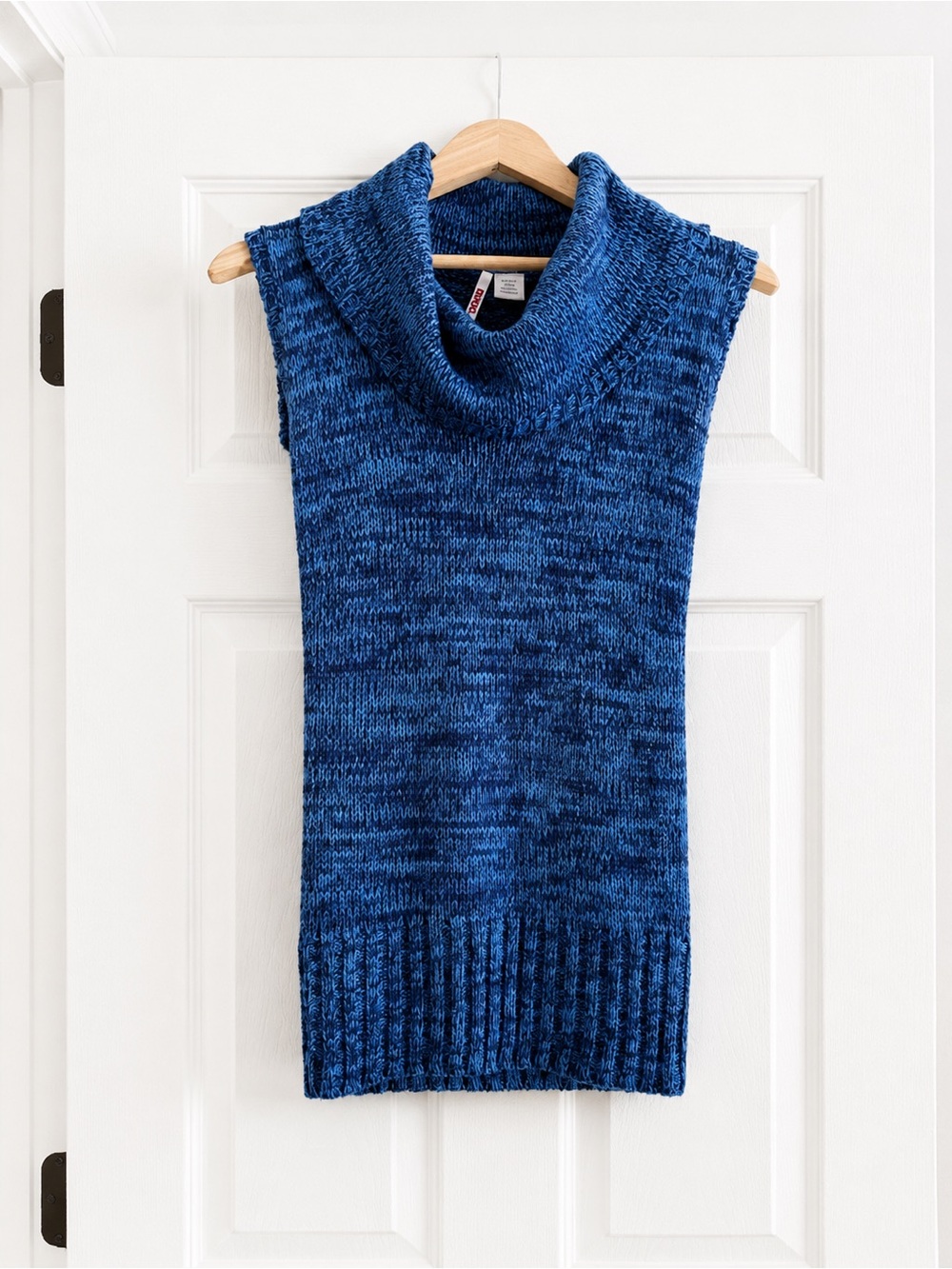 Bongo Blue Marled Cowl Neck Sleeveless Sweater Tunic Size Medium